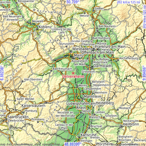 Topographic map of Uelversheim