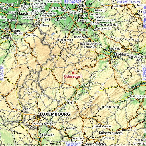 Topographic map of Üdersdorf