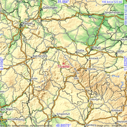 Topographic map of Trusetal