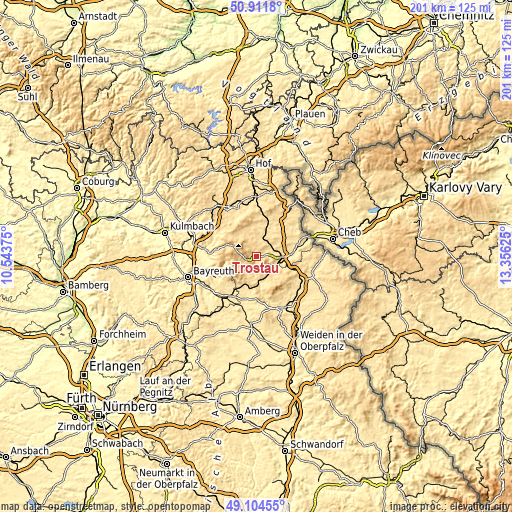 Topographic map of Tröstau