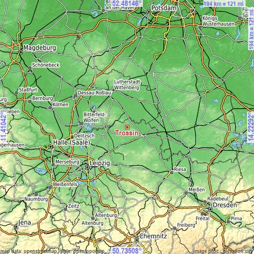 Topographic map of Trossin