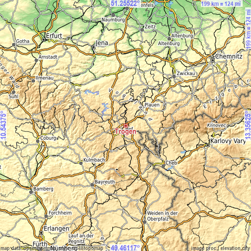 Topographic map of Trogen