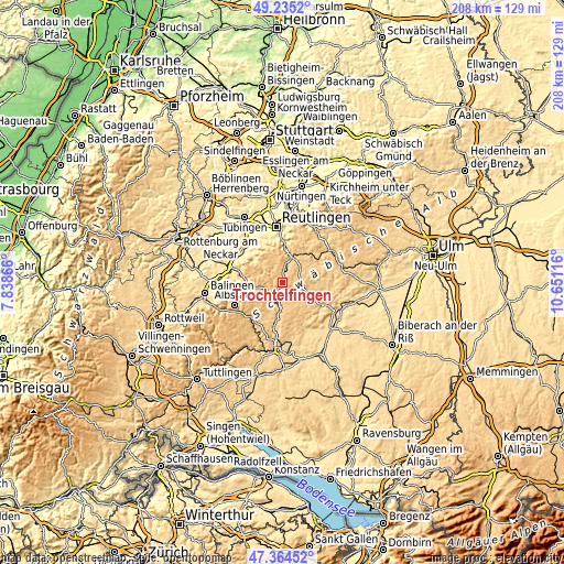 Topographic map of Trochtelfingen