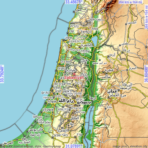 Topographic map of Sabasţīyah