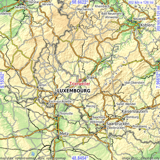 Topographic map of Trierweiler