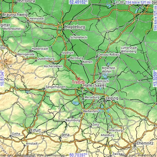 Topographic map of Trebitz