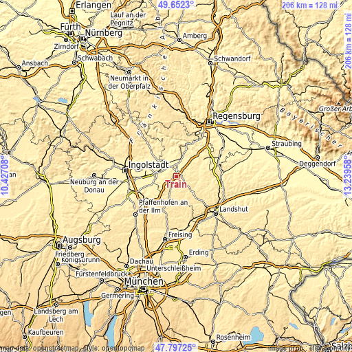 Topographic map of Train