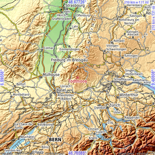 Topographic map of Todtmoos