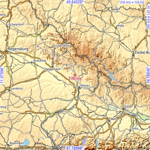 Topographic map of Tittling