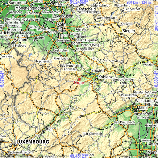 Topographic map of Thür