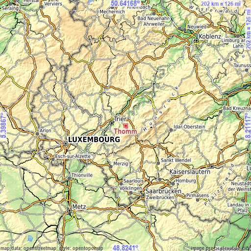Topographic map of Thomm