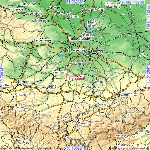 Topographic map of Theißen