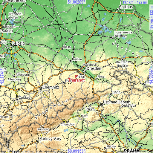 Topographic map of Tharandt
