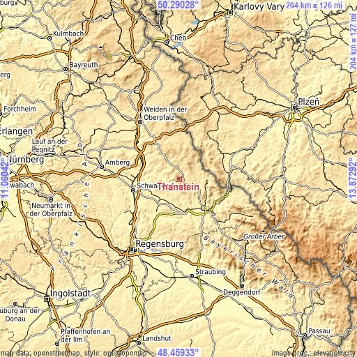 Topographic map of Thanstein