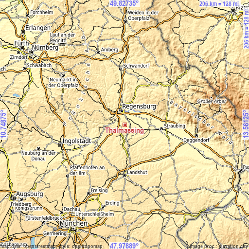 Topographic map of Thalmassing