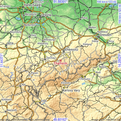 Topographic map of Thalheim