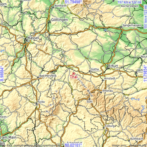 Topographic map of Thal