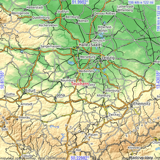 Topographic map of Teuchern