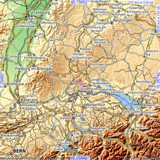 Topographic map of Tengen