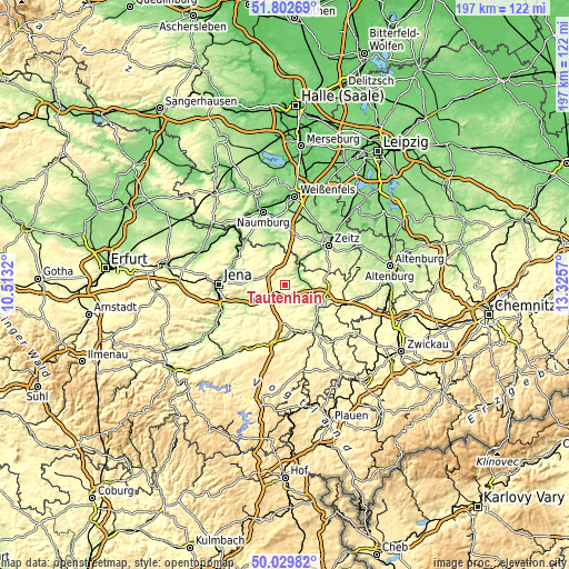 Topographic map of Tautenhain