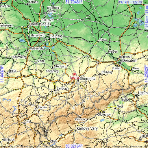 Topographic map of Taura