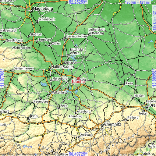 Topographic map of Taucha