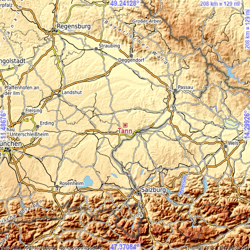 Topographic map of Tann