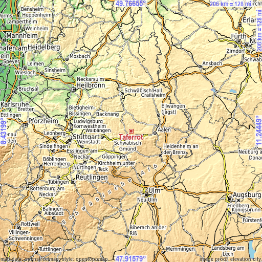 Topographic map of Täferrot