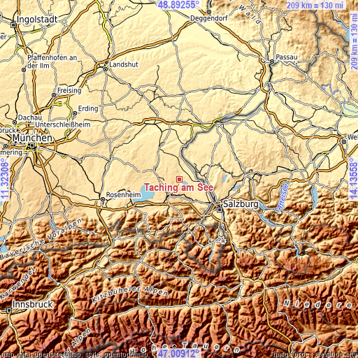 Topographic map of Taching am See