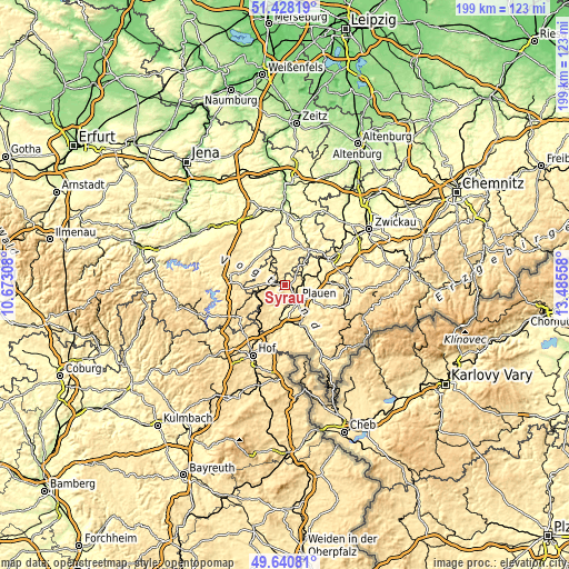 Topographic map of Syrau