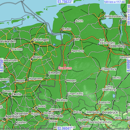 Topographic map of Sustrum