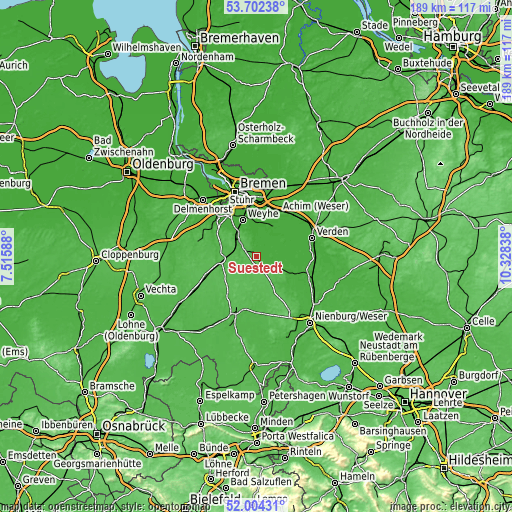 Topographic map of Süstedt