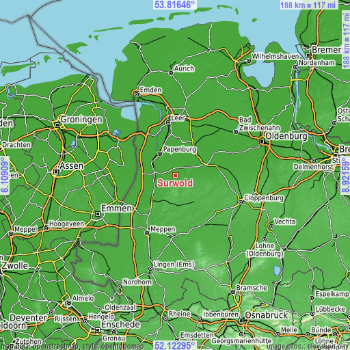 Topographic map of Surwold