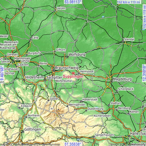 Topographic map of Süpplingen