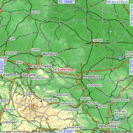 Topographic map of Süplingen