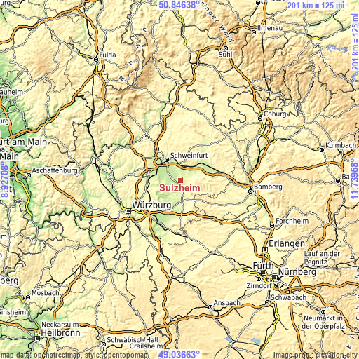 Topographic map of Sulzheim