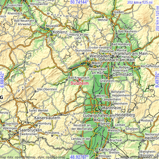 Topographic map of Sulzheim