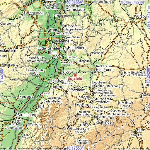 Topographic map of Sulzfeld