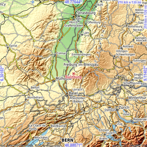 Topographic map of Sulzburg