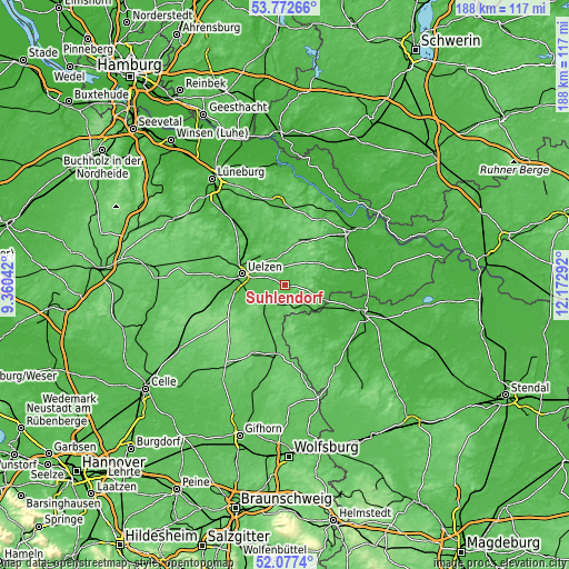 Topographic map of Suhlendorf