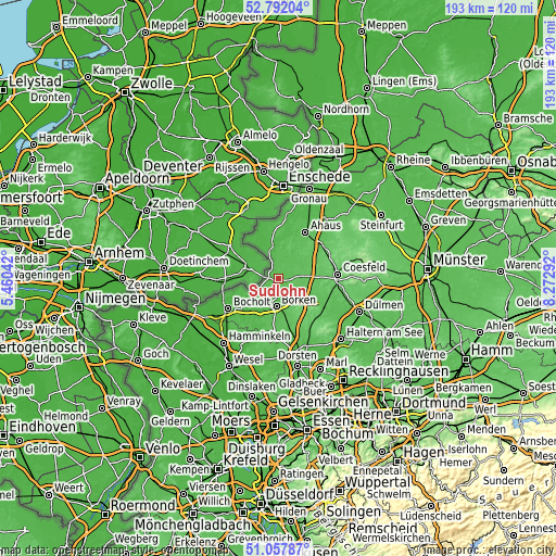 Topographic map of Südlohn