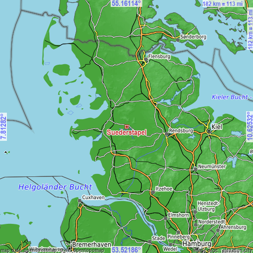 Topographic map of Süderstapel