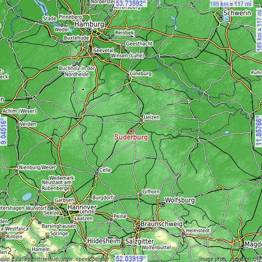 Topographic map of Suderburg