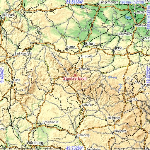 Topographic map of Stützerbach