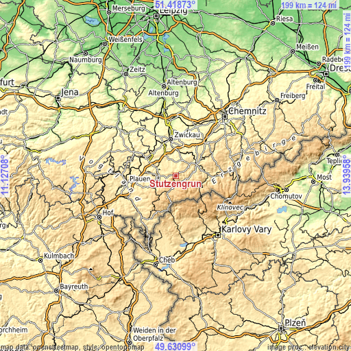 Topographic map of Stützengrün