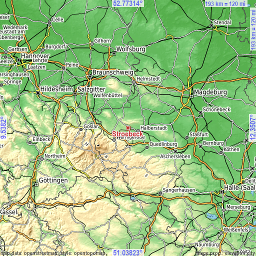 Topographic map of Ströbeck