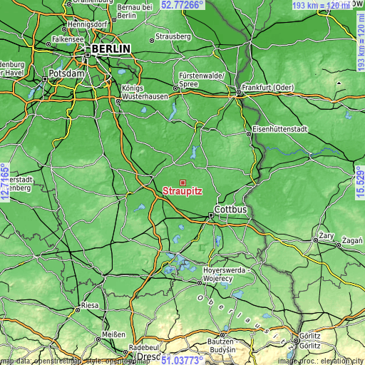 Topographic map of Straupitz