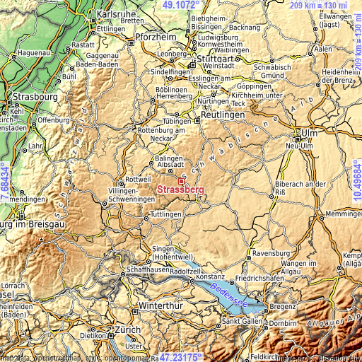 Topographic map of Straßberg