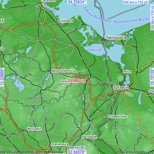 Topographic map of Strasburg