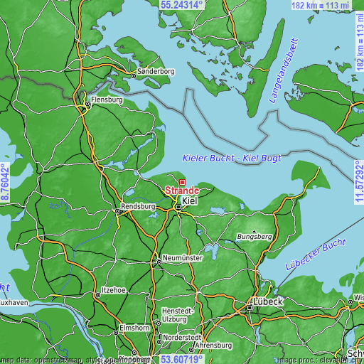 Topographic map of Strande